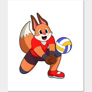 Fox at Volleyball Sports Posters and Art